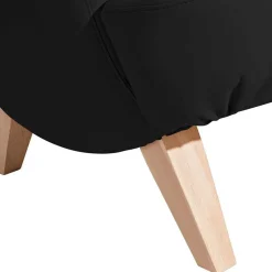 Wohnen Polsterhocker in Schwarz und Buche - Leverias