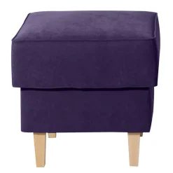 Polsterhocker in Violett Velours - Antonia^Wohnen Outlet