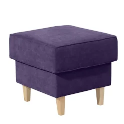 Polsterhocker in Violett Velours - Antonia^Wohnen Outlet