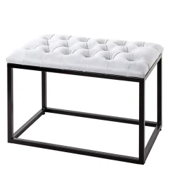 Polsterhocker mit Knopfheftungen in Grau - Zalyna^Wohnen Sale