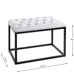 Polsterhocker mit Knopfheftungen in Grau - Zalyna^Wohnen Sale