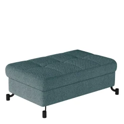 Wohnen Polsterhocker mit Truhe in Petrol Blau - Garisa