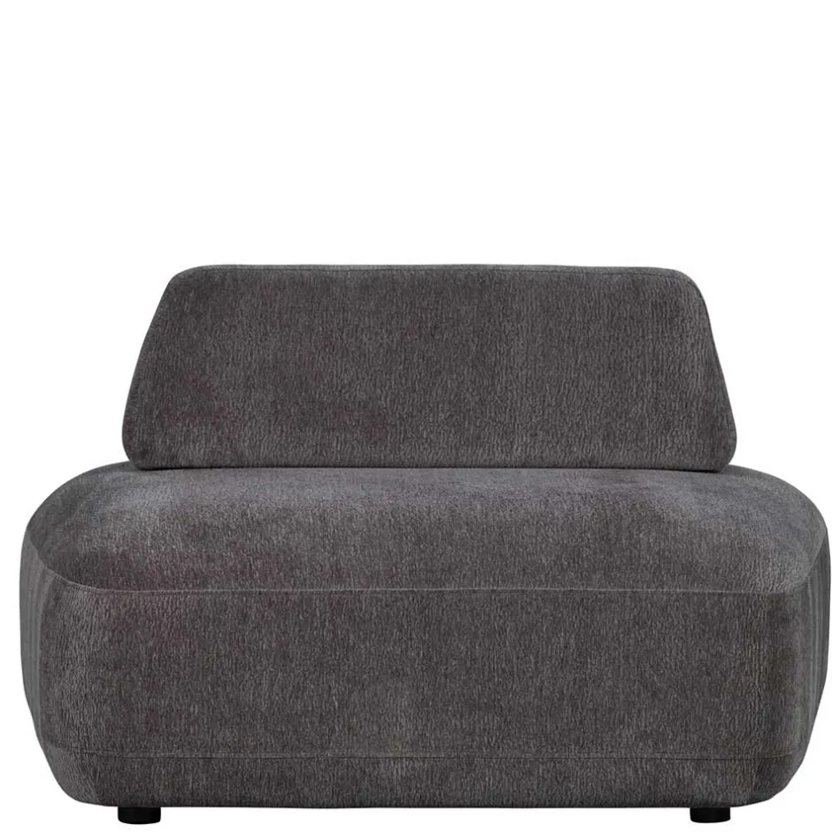 Polsterhocker mit verstellbarer Rückenlehne in Dunkelgrau - Atan^Wohnen Best