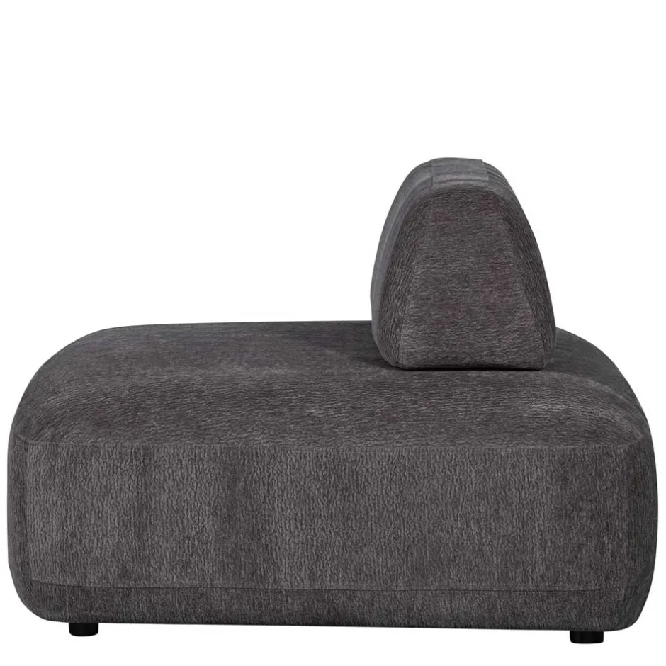 Polsterhocker mit verstellbarer Rückenlehne in Dunkelgrau - Atan^Wohnen Best