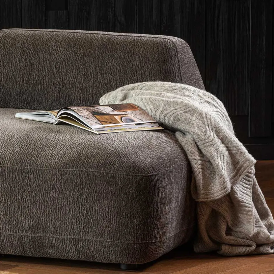 Polsterhocker mit verstellbarer Rückenlehne in Dunkelgrau - Atan^Wohnen Best