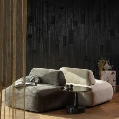 Polsterhocker mit verstellbarer Rückenlehne in Dunkelgrau - Atan^Wohnen Best