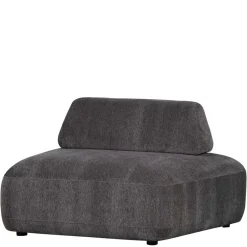 Polsterhocker mit verstellbarer Rückenlehne in Dunkelgrau - Atan^Wohnen Best