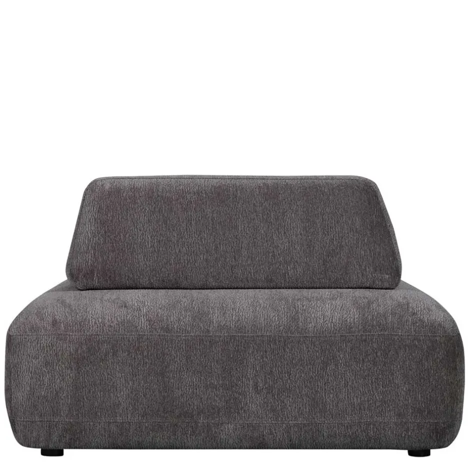 Polsterhocker mit verstellbarer Rückenlehne in Dunkelgrau - Atan^Wohnen Best