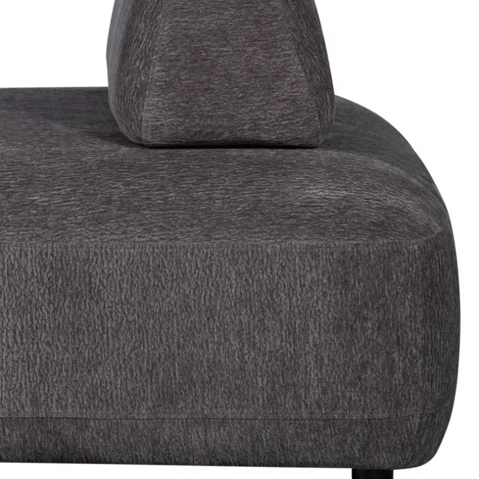 Polsterhocker mit verstellbarer Rückenlehne in Dunkelgrau - Atan^Wohnen Best