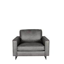 Wohnen Polstersessel aus Recyclingleder in Grau - Latizia