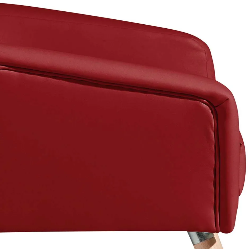 Polstersessel aus rotem Kunstleder - Jymma^Wohnen New