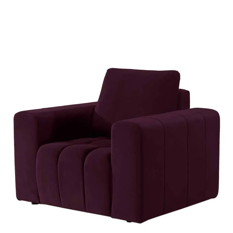 Wohnen Polstersessel in Bordeaux Samt - Snella
