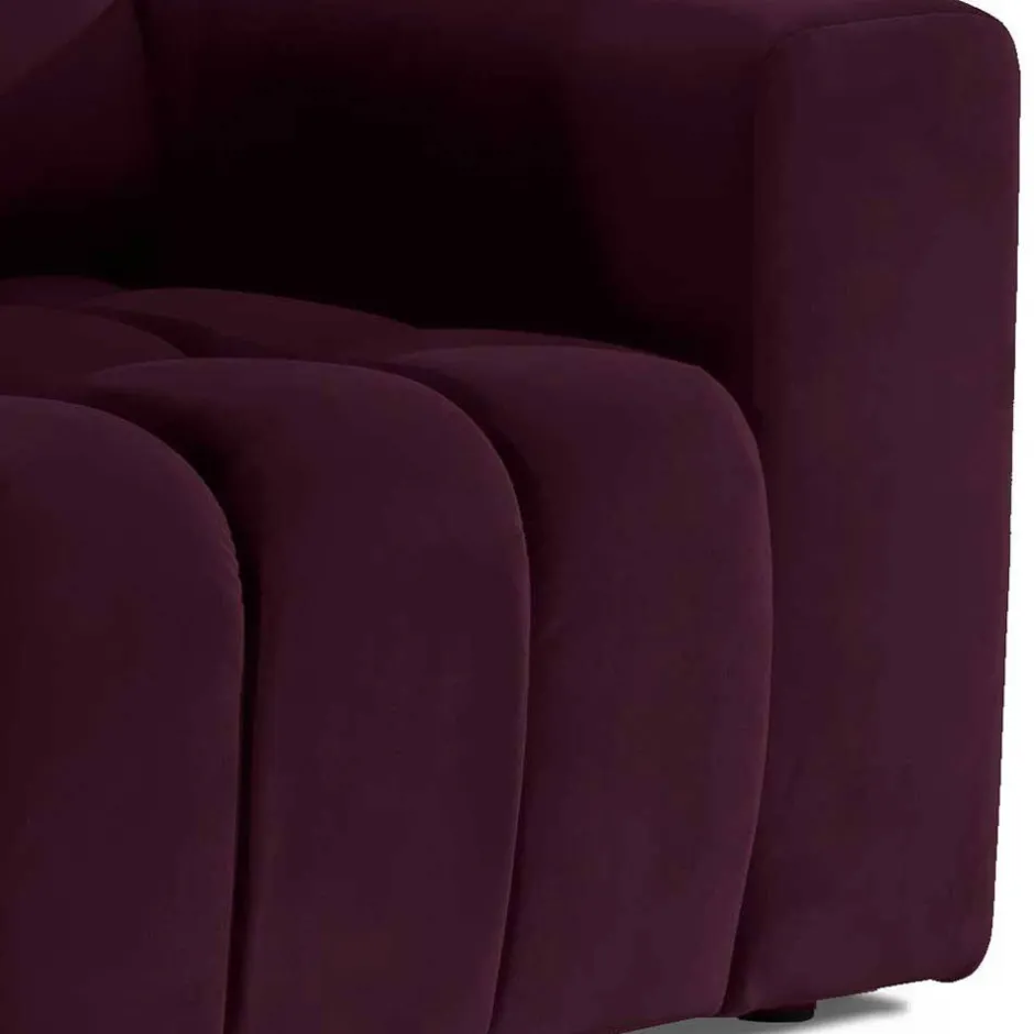 Wohnen Polstersessel in Bordeaux Samt - Snella