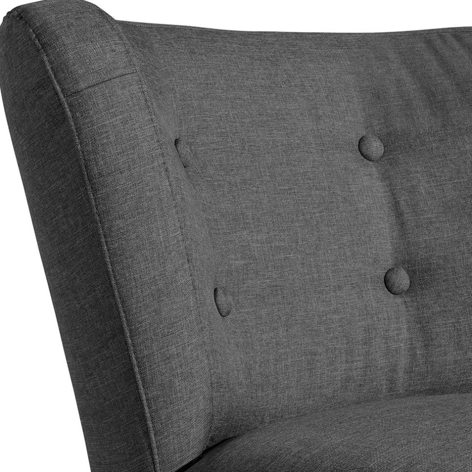 Polstersessel in Dunkelgrau Stoff - Cahira^Wohnen Discount