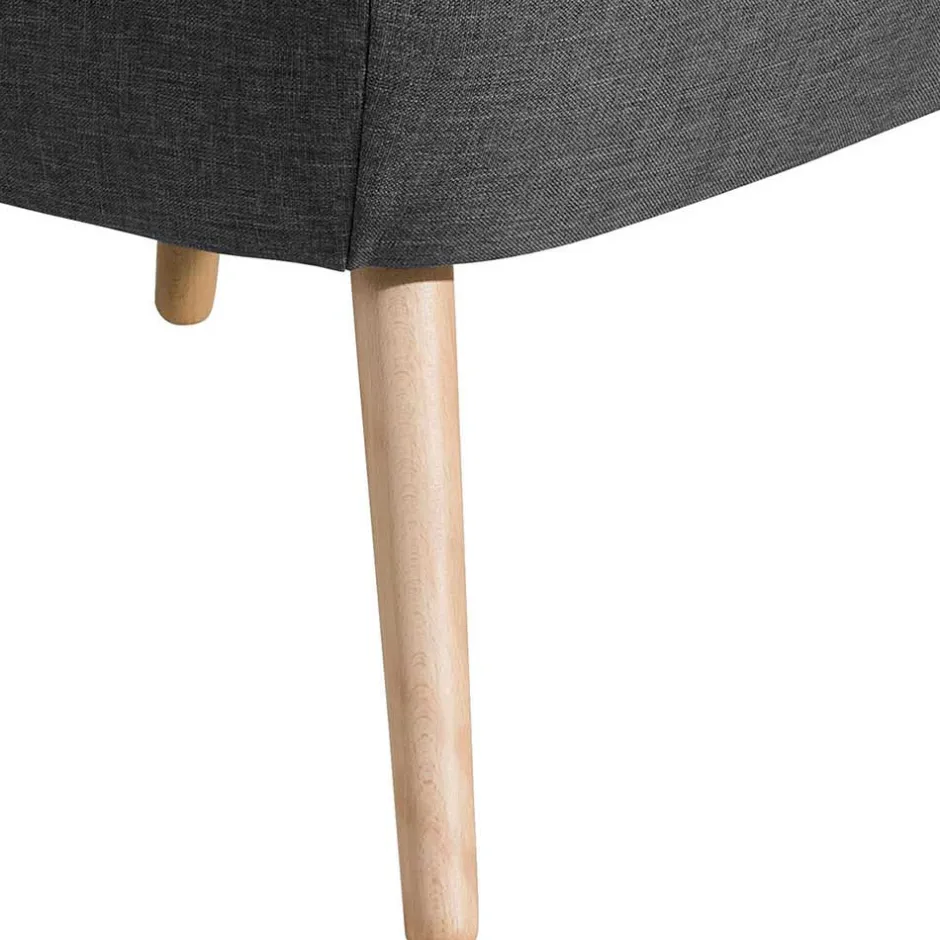 Polstersessel in Dunkelgrau Stoff - Cahira^Wohnen Discount