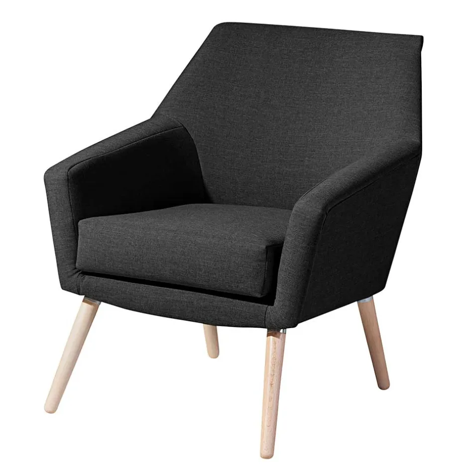 Wohnen Polstersessel in Schwarz und Buche Natur - Gates