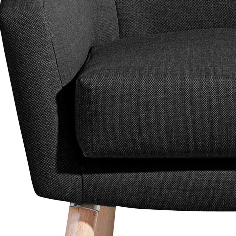 Wohnen Polstersessel in Schwarz und Buche Natur - Gates