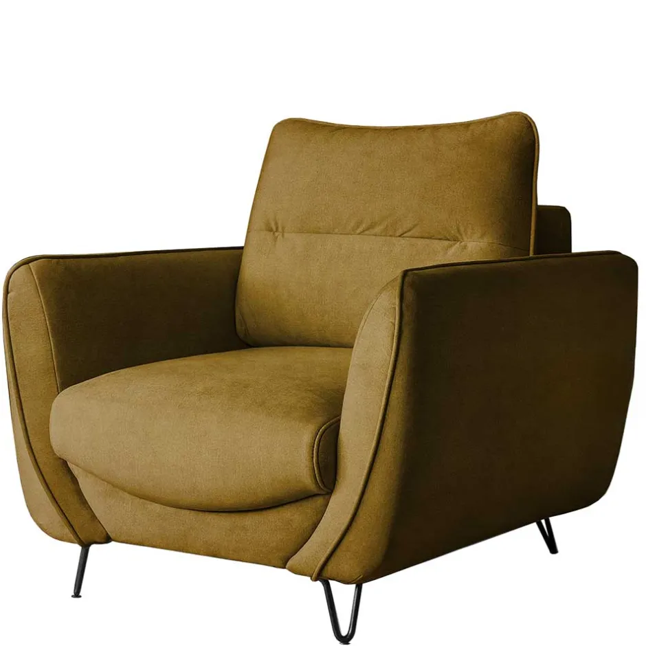 Polstersessel in Senfgelb Samt - Ombragon^Wohnen Outlet