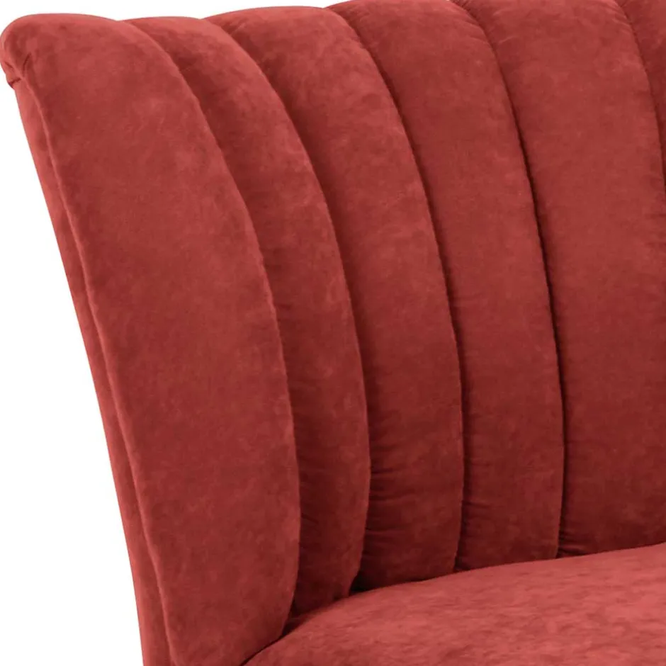 Polstersessel in Terracotta Velours - Iceline^Wohnen Best