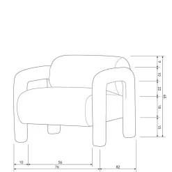Wohnen Polstersessel in tollem Design aus Samt - Asta