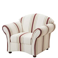 Polstersessel in Weiß Dunkelrot Beige gestreift - Senore^Wohnen Online