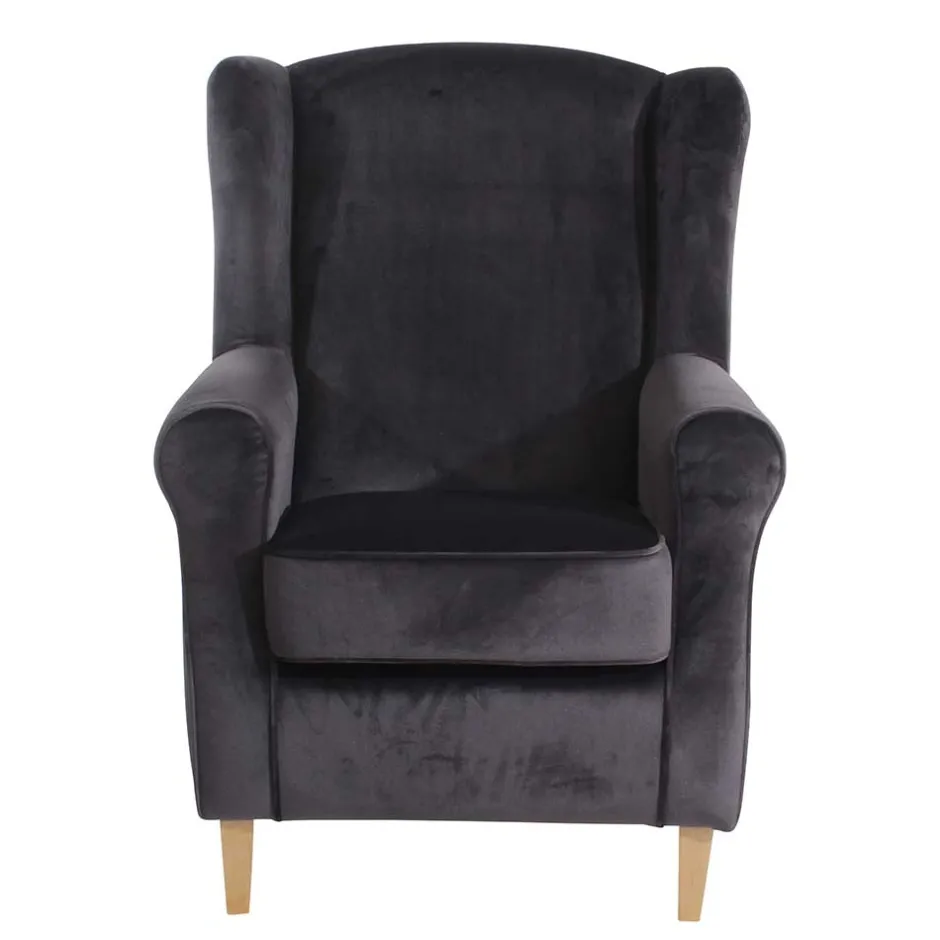 Wohnen Polstersessel mit Ohren in Anthrazit - Pyra