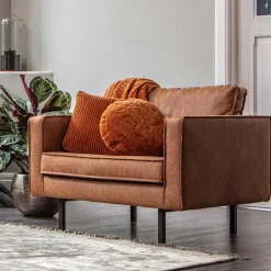 Wohnen Polstersessel Trokey in Cognac Braun