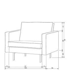 Wohnen Polstersessel Trokey in Cognac Braun