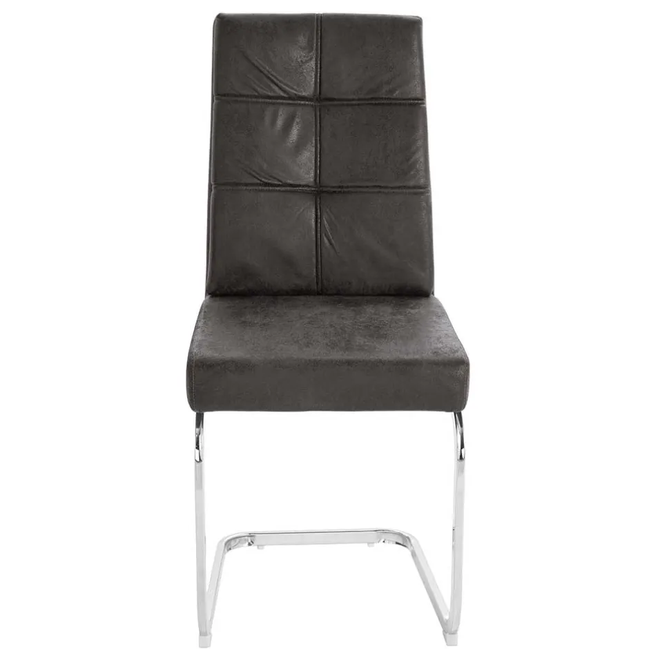 Polsterstühle Freischwinger in Anthrazit - Ansar (2er Set)^Wohnen New