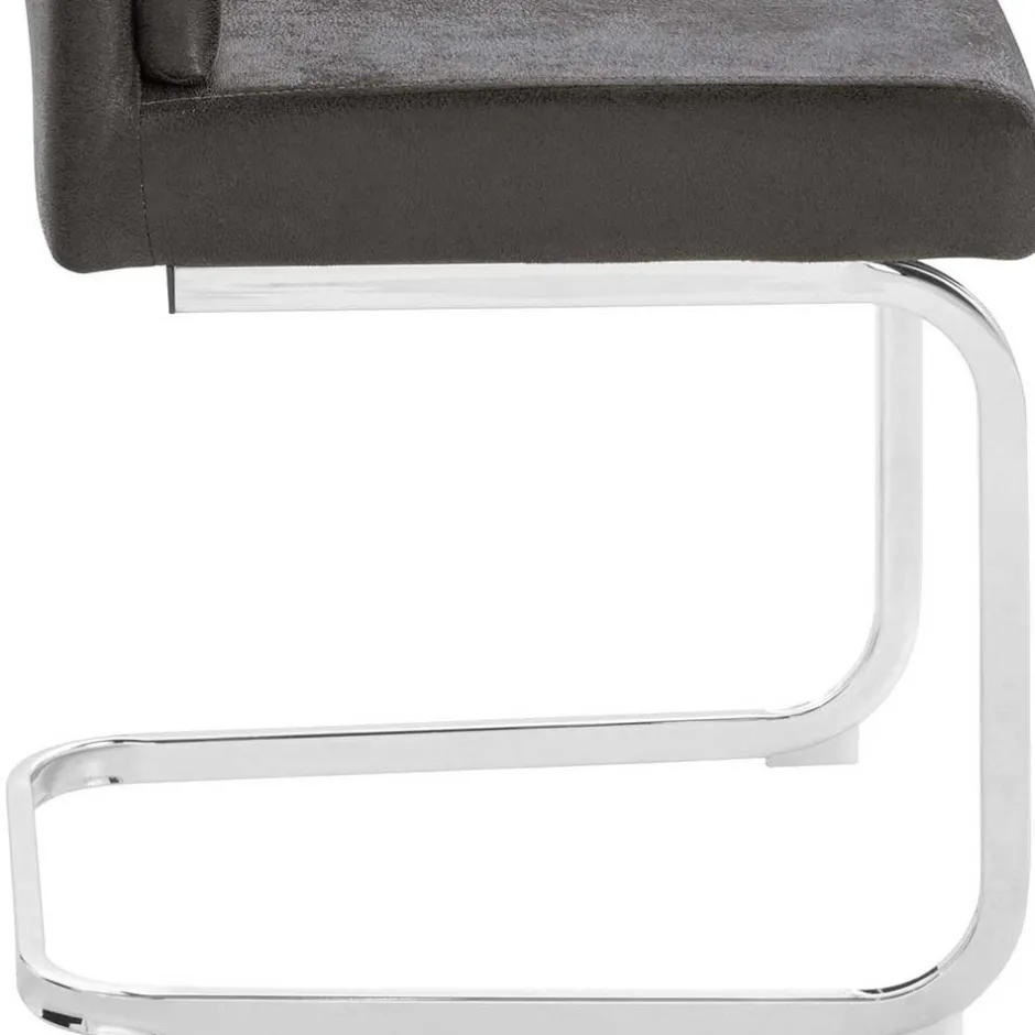 Polsterstühle Freischwinger in Anthrazit - Ansar (2er Set)^Wohnen New