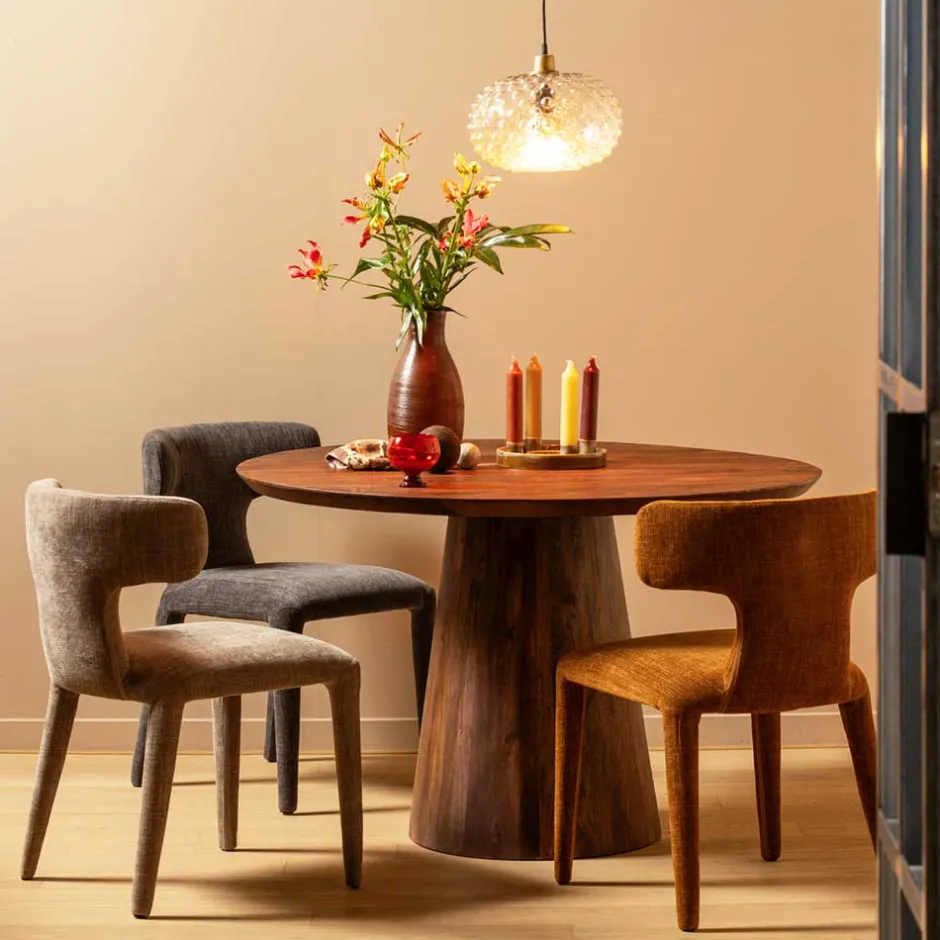 Wohnen Polsterstühle in Beige Stoff - Eradis (2er Set)