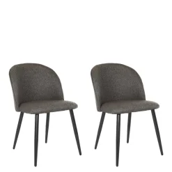 Polsterstühle in Dunkelgrau - Lolona (2er Set)^Wohnen Outlet