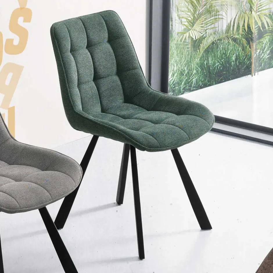 Polsterstühle in Dunkelgrün - Islando (4er Set)^Wohnen Discount