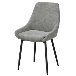 Polsterstühle in Hellgrau & Schwarz - Fabia (2er Set)^Wohnen Discount