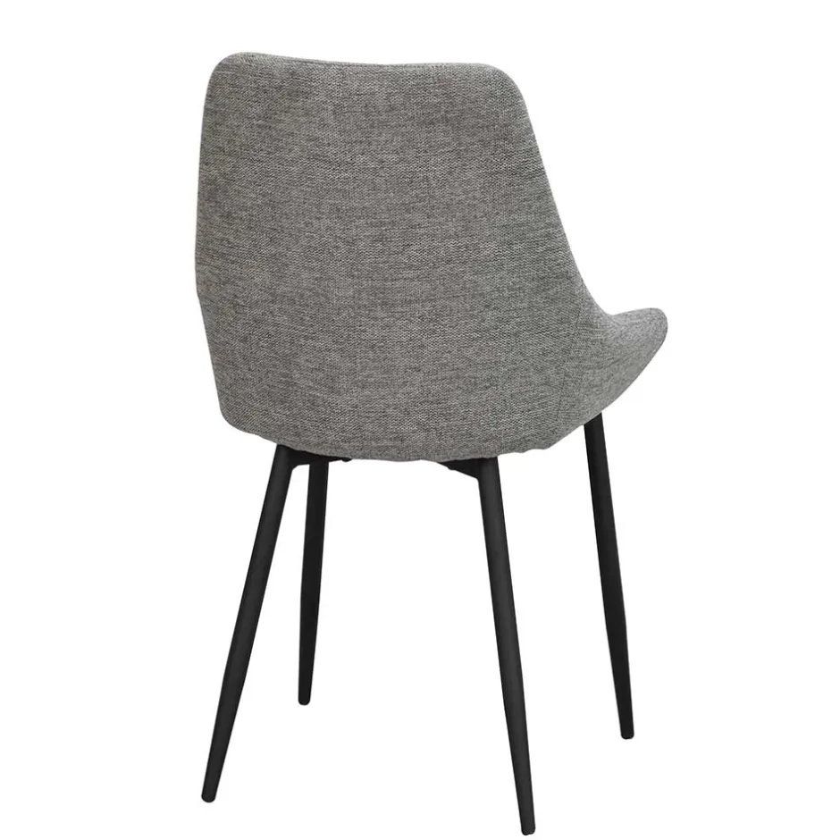 Polsterstühle in Hellgrau & Schwarz - Fabia (2er Set)^Wohnen Discount