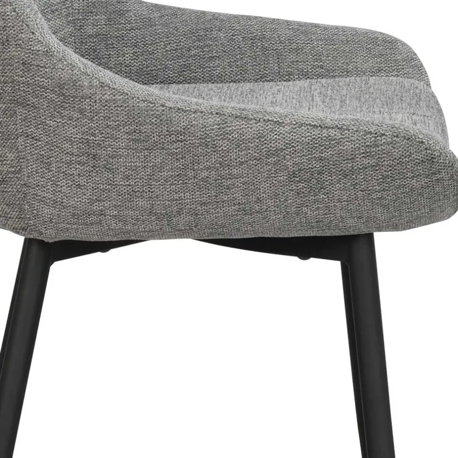 Polsterstühle in Hellgrau & Schwarz - Fabia (2er Set)^Wohnen Discount