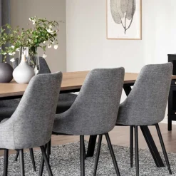 Polsterstühle in Hellgrau & Schwarz - Fabia (2er Set)^Wohnen Discount