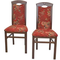 Polsterstühle in Rot mit Blumen - Sylverta (2er Set)^Wohnen Discount