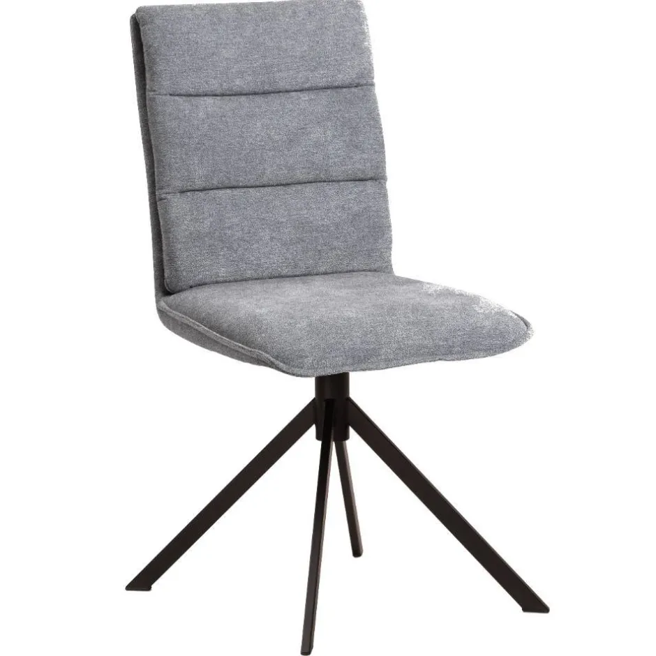 Polsterstuhl aus grauem Flockstoff - Anhora (2er Set)^Wohnen Best