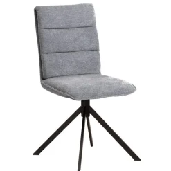 Polsterstuhl aus grauem Flockstoff - Anhora (2er Set)^Wohnen Best