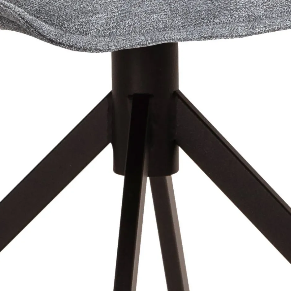 Polsterstuhl aus grauem Flockstoff - Anhora (2er Set)^Wohnen Best