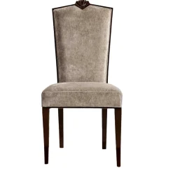 Polsterstuhl in Beige Samt & Braun Holz - Savossa^Wohnen Outlet