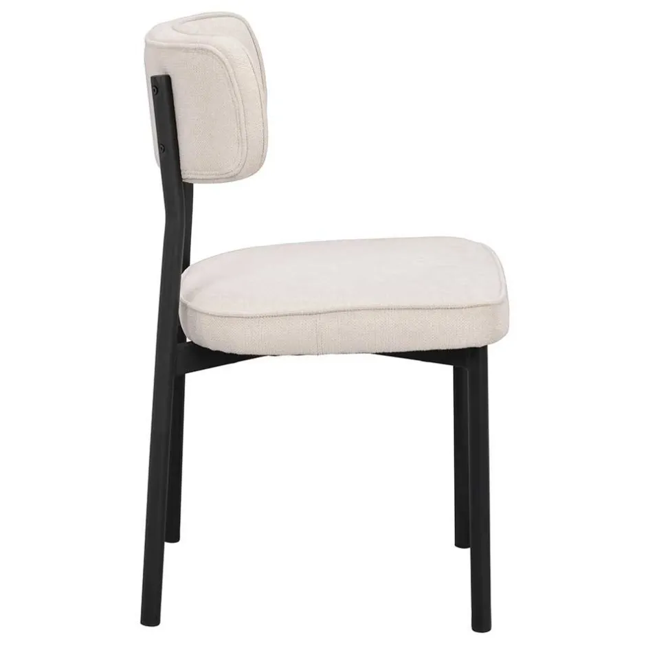 Polsterstuhl in Creme & Schwarz - Jeffa (2er Set)^Wohnen Best