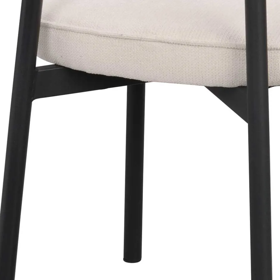 Polsterstuhl in Creme & Schwarz - Jeffa (2er Set)^Wohnen Best