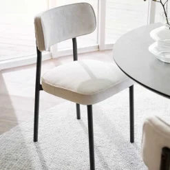 Polsterstuhl in Creme & Schwarz - Jeffa (2er Set)^Wohnen Best