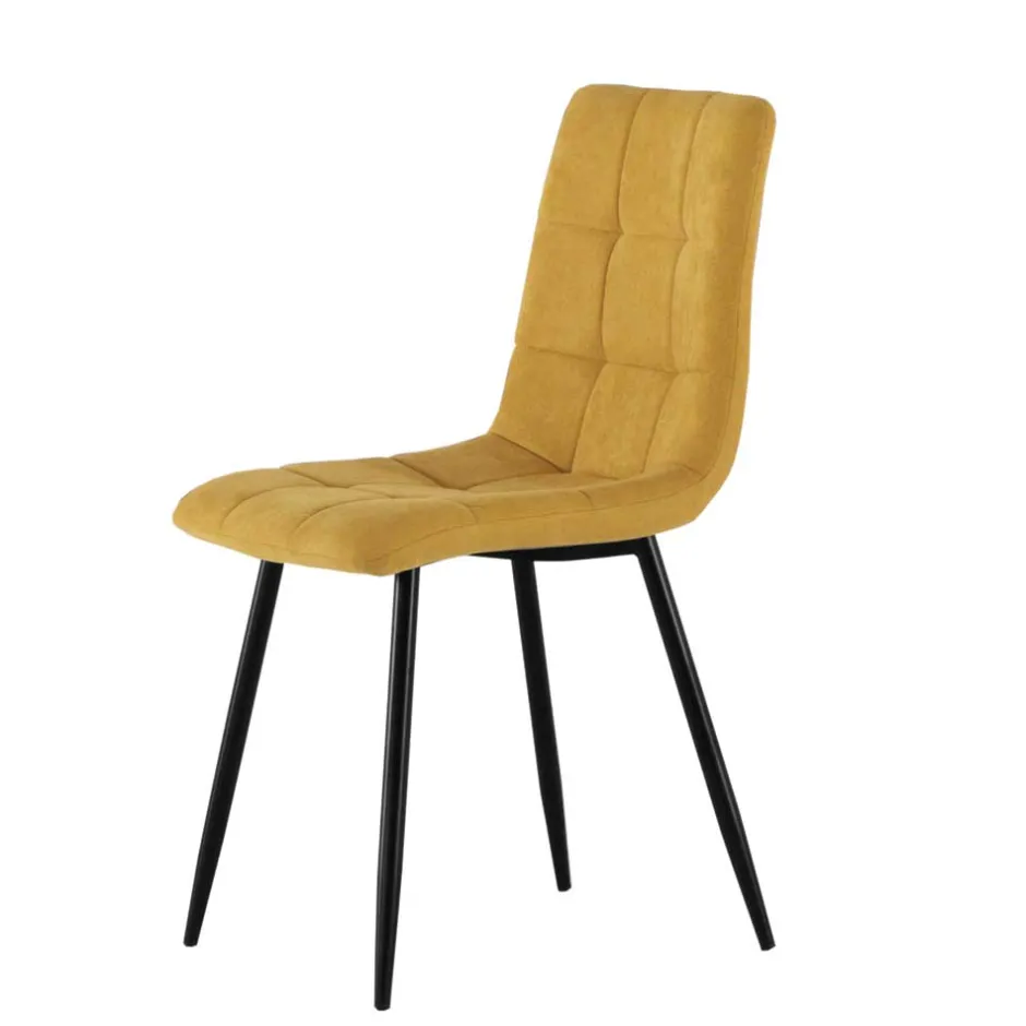 Wohnen Polsterstuhl in Gelb Stoffbezug - Furatras (4er Set)