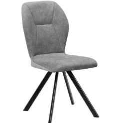 Wohnen Polsterstuhl in Grau und Schwarz - Pogarana (2er Set)
