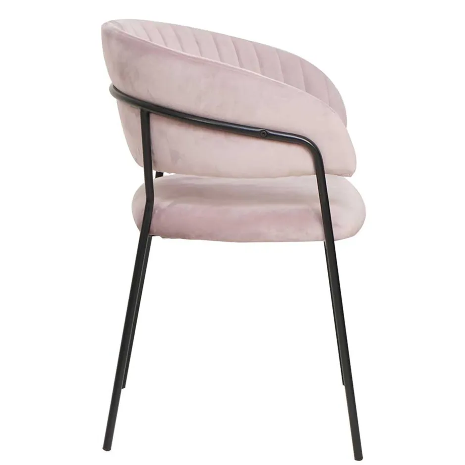 Polsterstuhl in Rosa & Schwarz - Cementa^Wohnen New