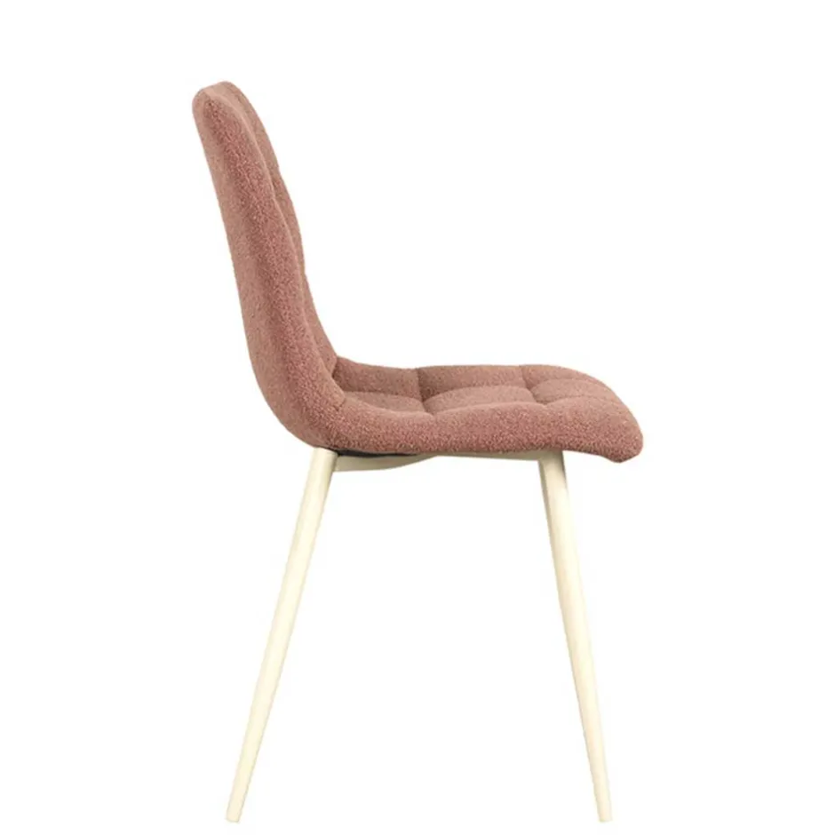 Wohnen Polsterstuhl in Terracotta und Weiß - Elzanian