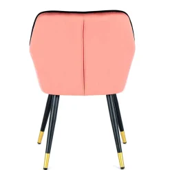 Polsterstuhl mit Armlehnen in Rosa Schwarz - Elliot^Wohnen Sale